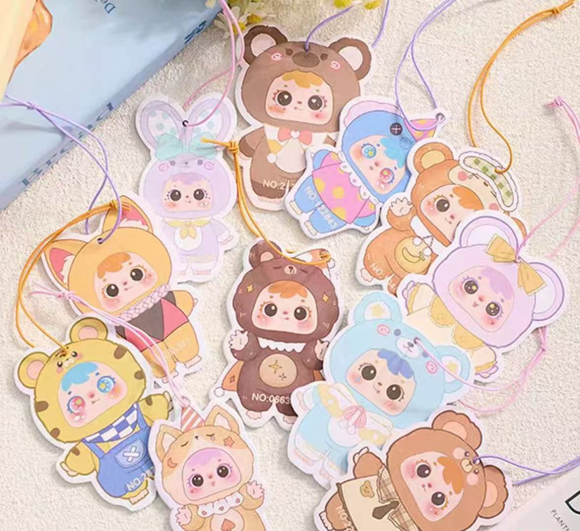 【默认拆盒】跳跳乐三小毛香薰片2代系列潮玩盲盒摆件挂件