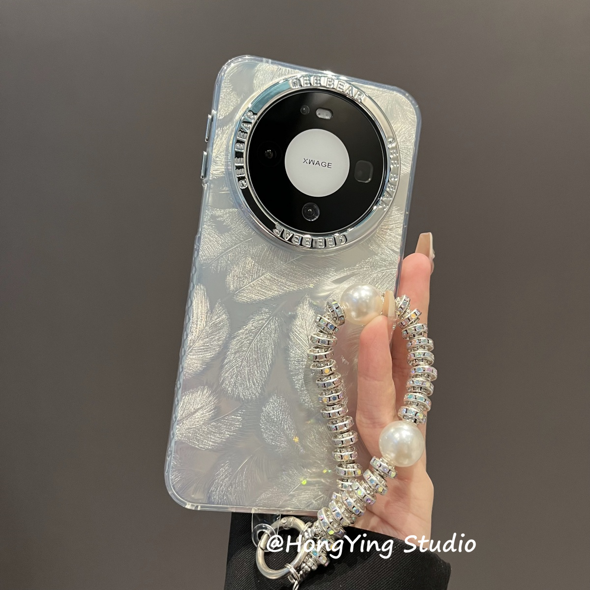 高级感渐变银色羽毛纹适用华为mate80promax新款手机壳mate70/60/