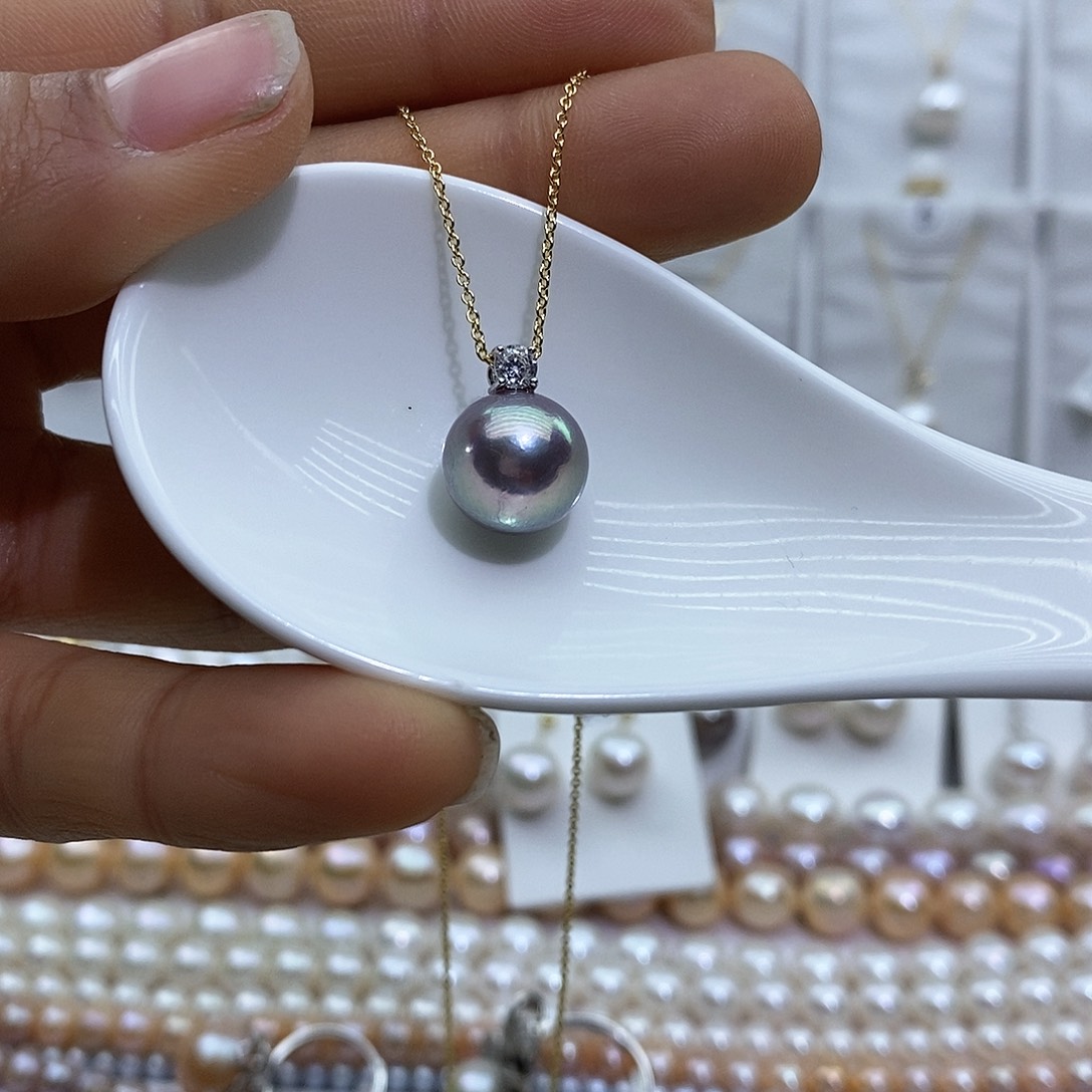 淡水珍珠项链银S925镶嵌