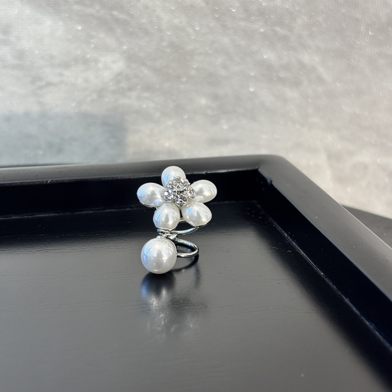 铜合金仿珍珠耳饰 zz花花耳夹EJ1158（一个）