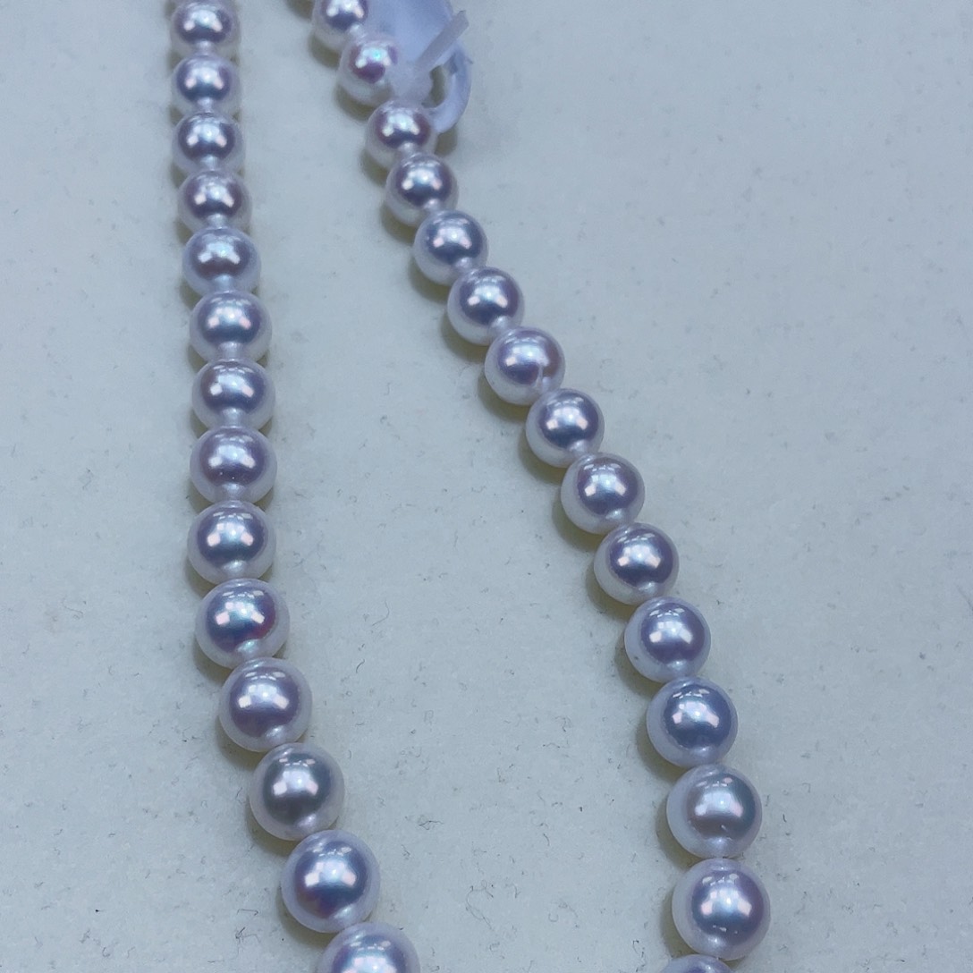 淡水珍珠颈饰银S925镶嵌7-8m爆亮冷蓝炫彩巨亮主推！