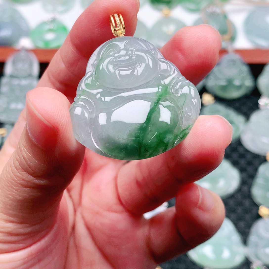 翡翠吊坠(不含链)18K金镶嵌?****࿐