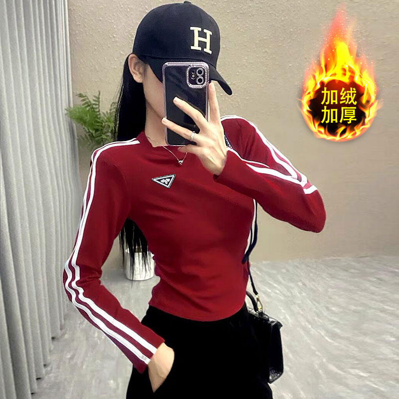 XVRV2025秋冬健身百搭运动时尚长袖跑步T恤圆领棉上衣