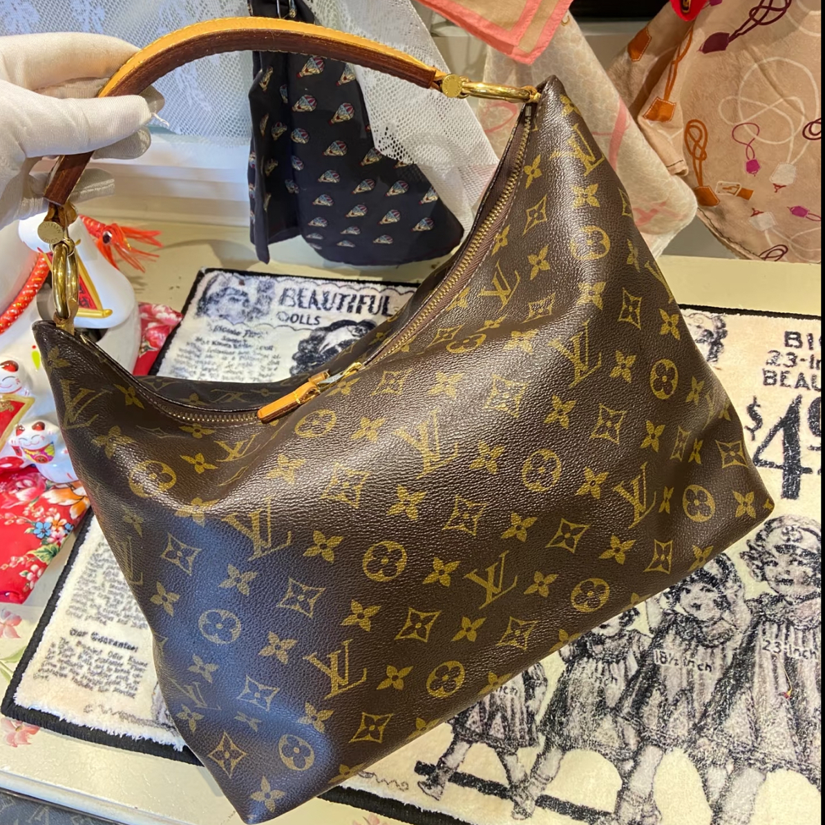 95新 LouisVuitton/路易威登 大吉中古/LV老花小号sully单肩包