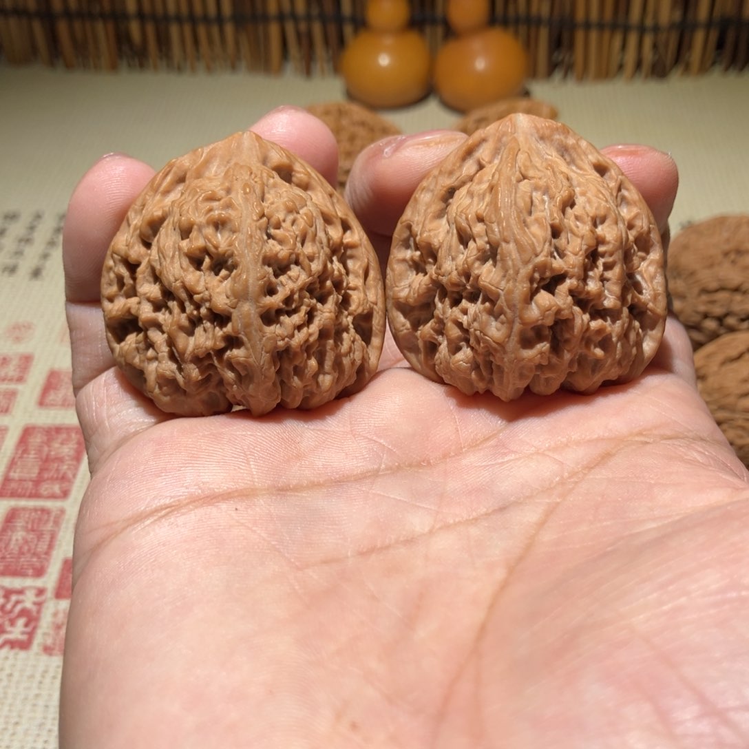 文玩核桃把件39尺全品高炮三角疆涿鹿南疆石