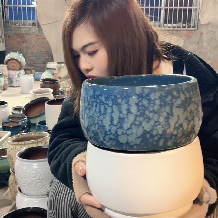 紫砂花盆正品口20高13