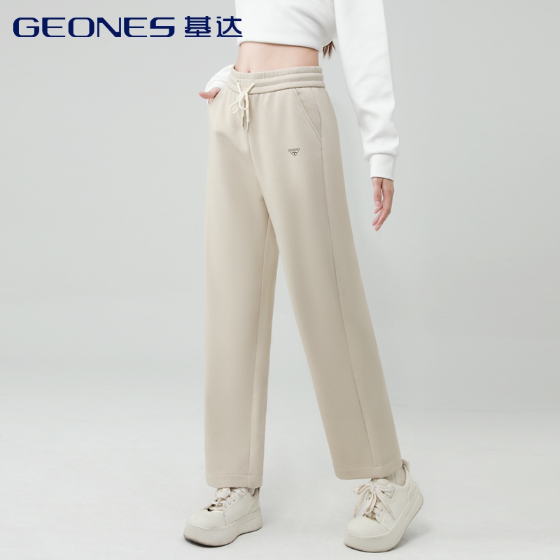 基达2025秋冬新款卫裤韩版百搭潮流纯色直筒长裤