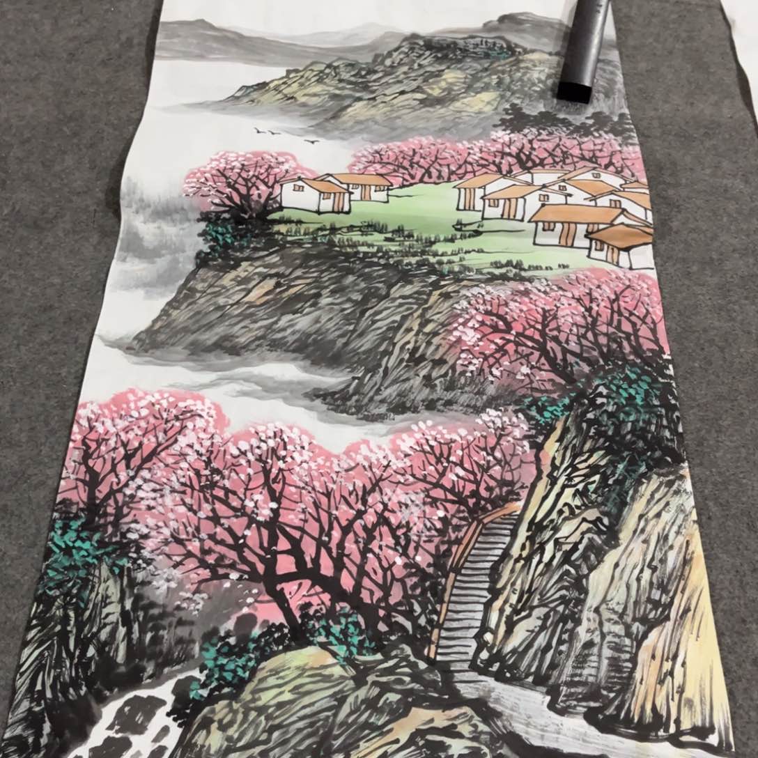 国画书法艺术作品多次绘画