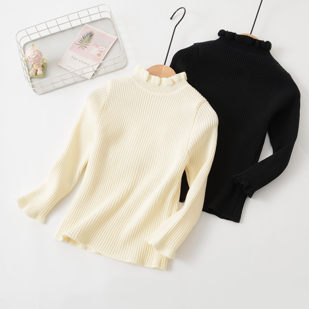 YF878纯色高领儿童毛衣