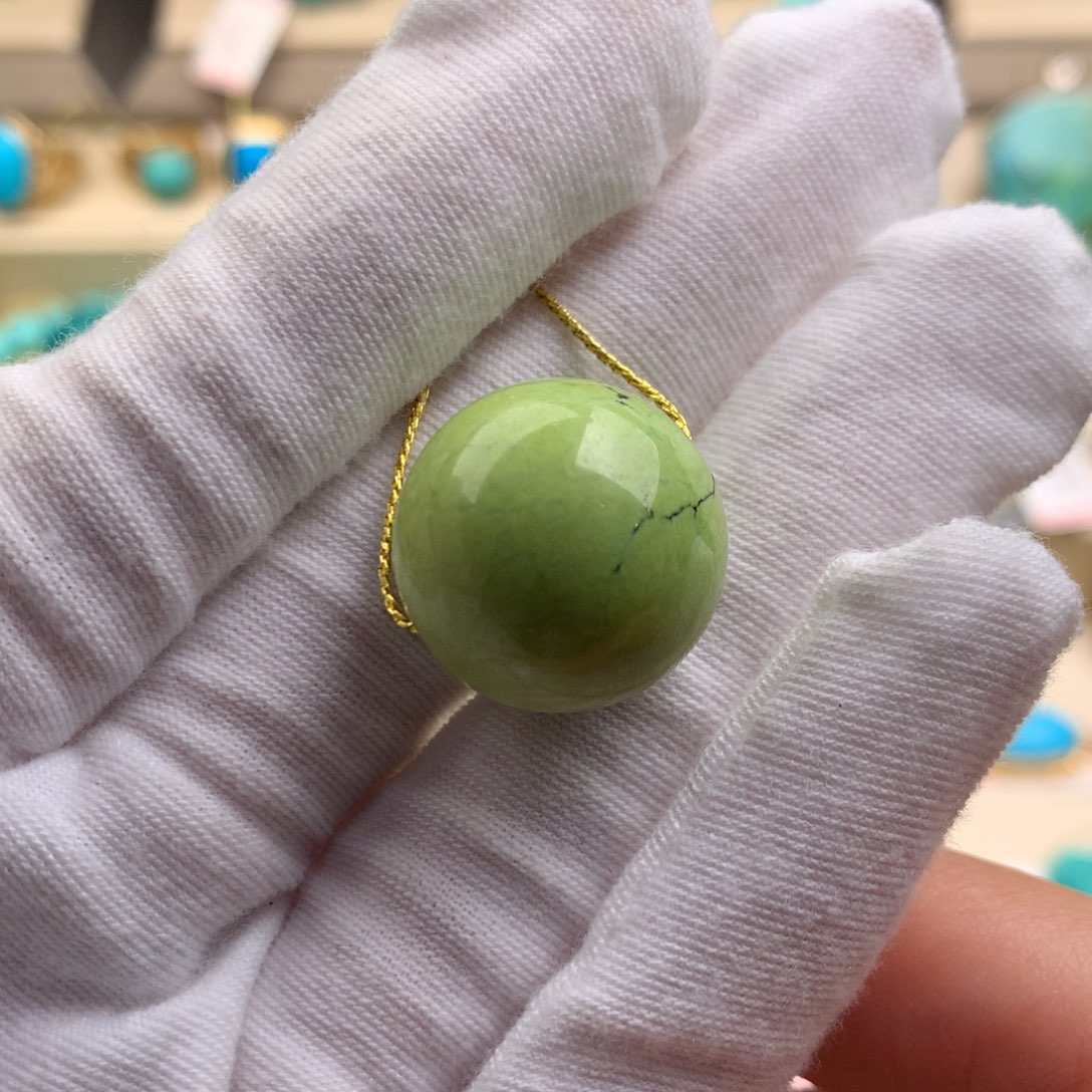 未镶嵌绿松石珠宝奇石19.3mm