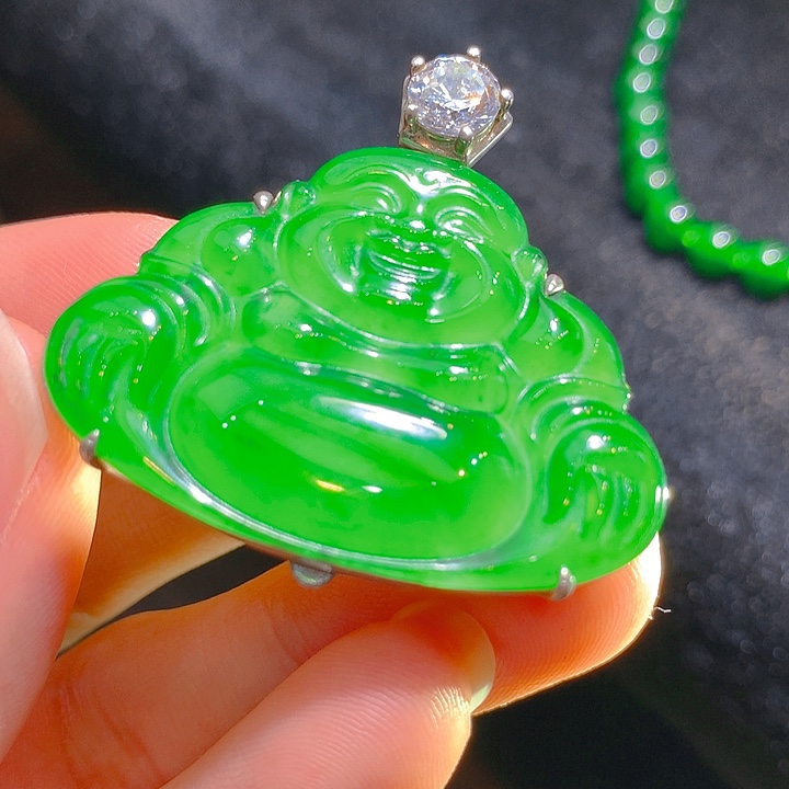 【闪购商品】翡翠颈饰银S925镶嵌翡翠