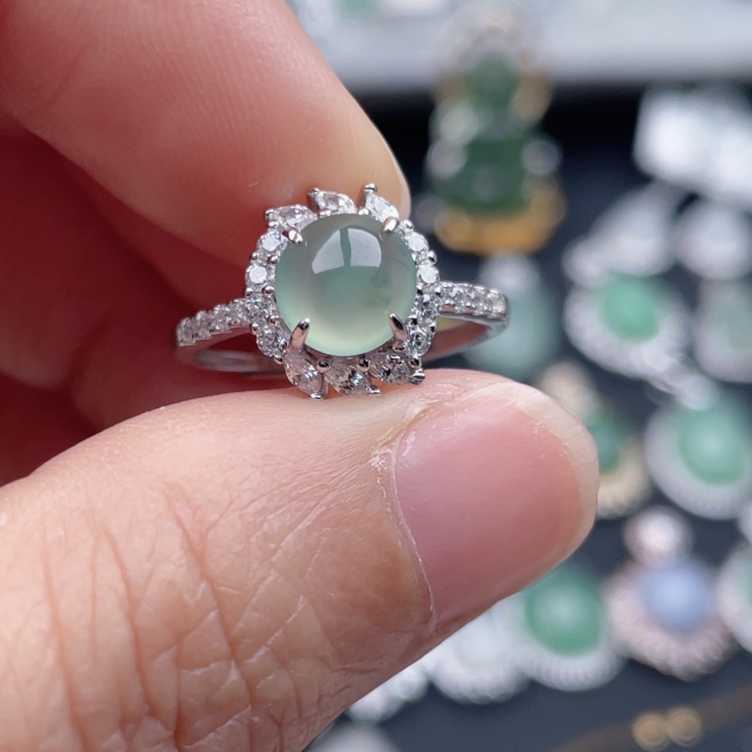 翡翠银S925镶嵌吊坠(不含链)