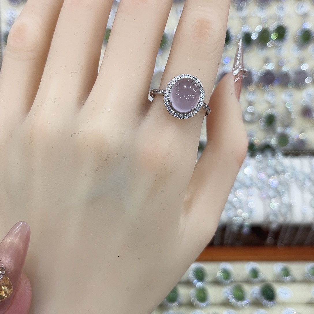 银S925镶嵌戒指萤石