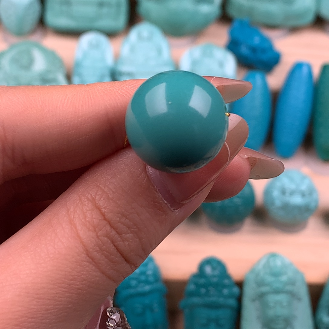 绿松石未镶嵌圆珠17.5