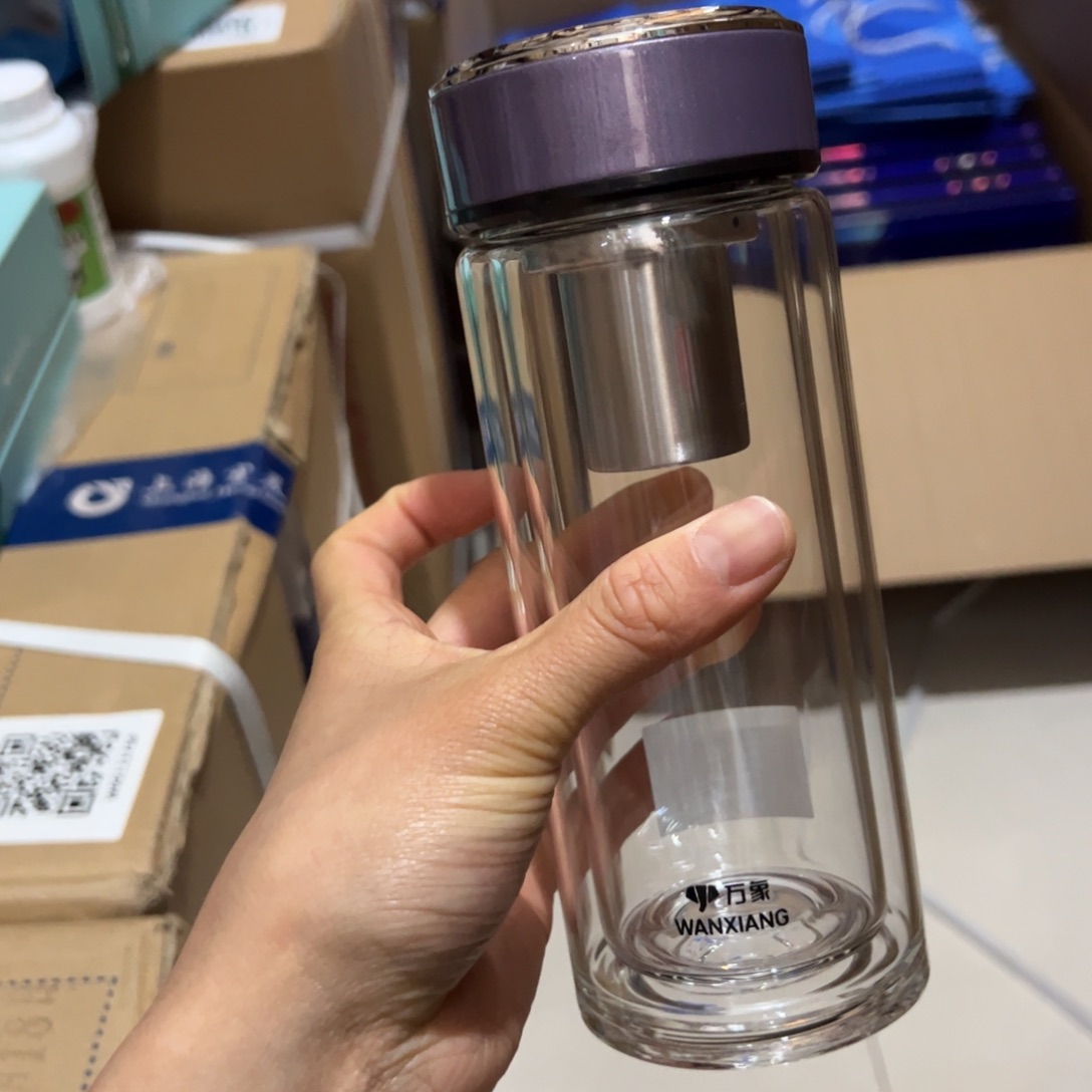 万象V277紫色双层玻璃杯套340Ml杯套