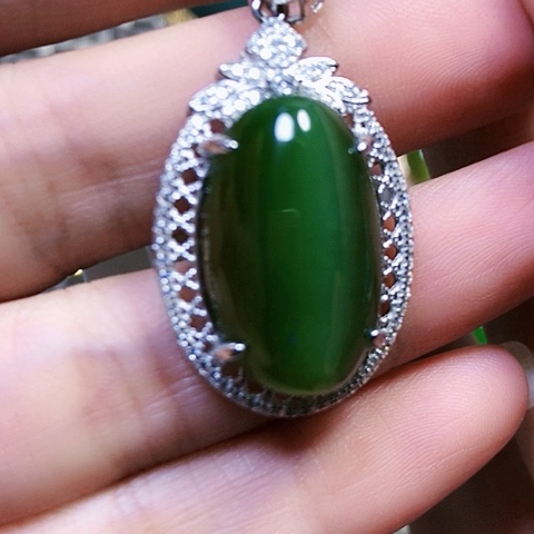 和田玉银S925镶嵌戒指