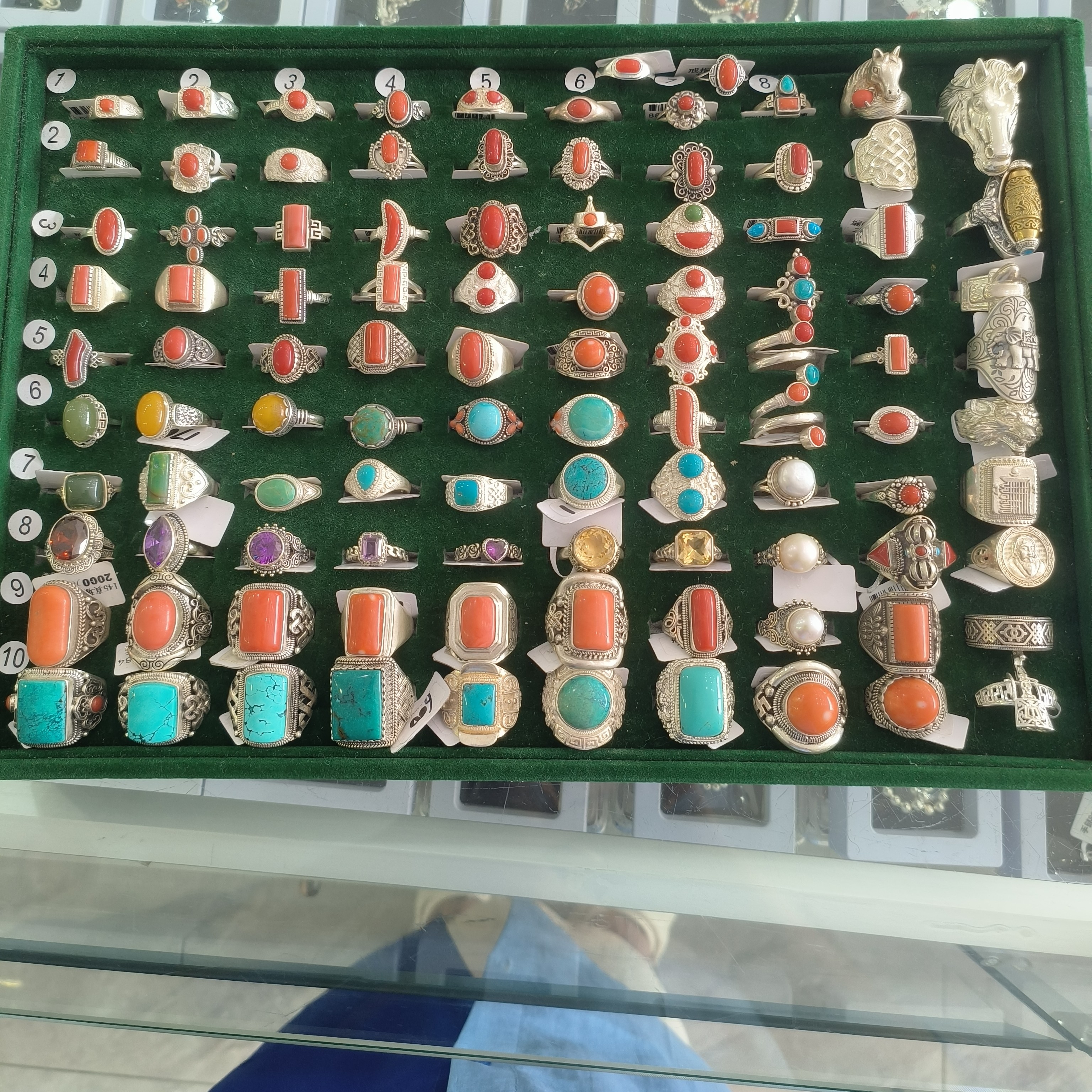 足银戒指 纯银民族元素真宝石戒指