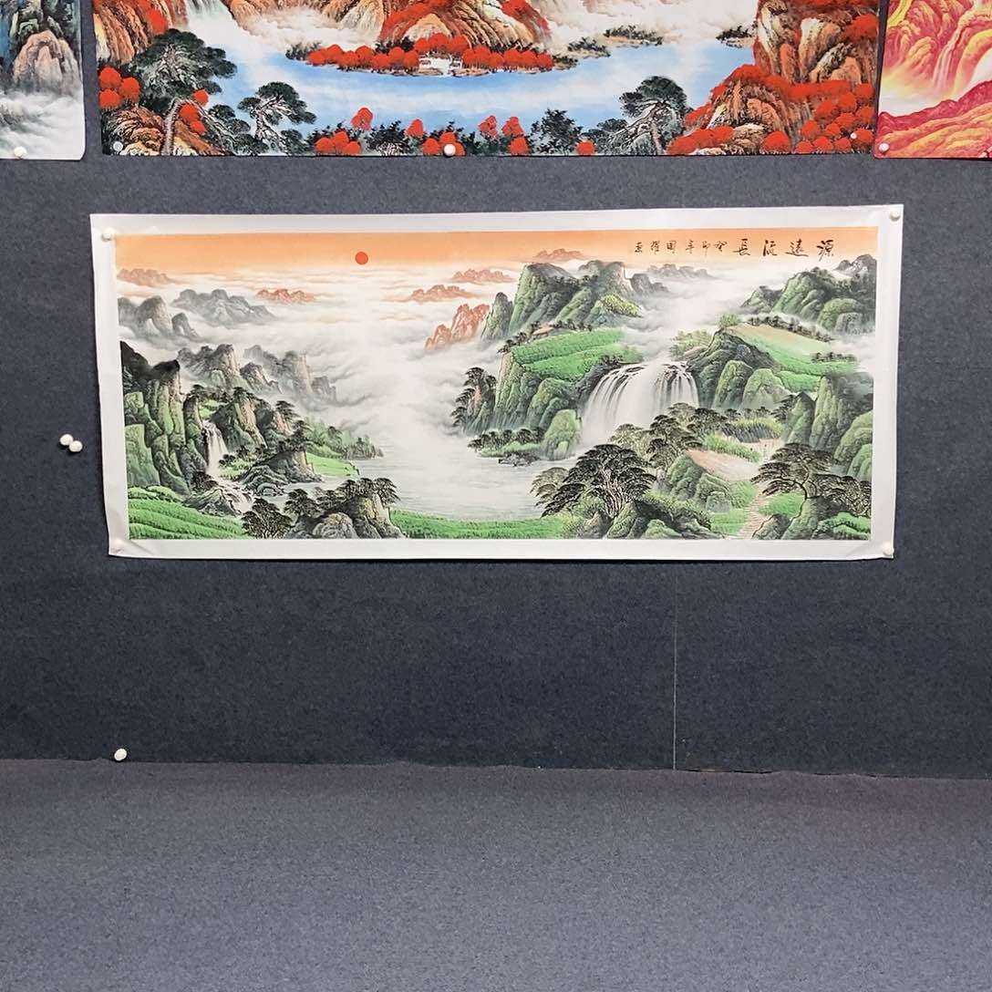 国画小八尺山水一副