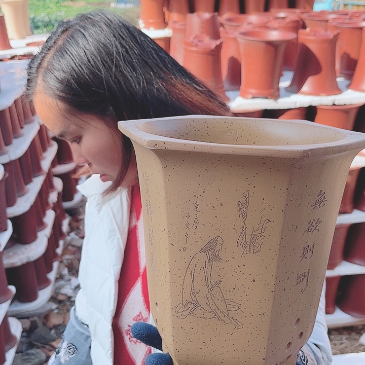 紫砂花盆宜兴紫砂精品花盆 