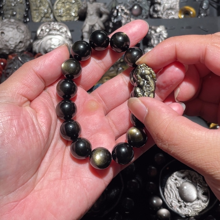 黑曜岩手串未镶嵌?****?