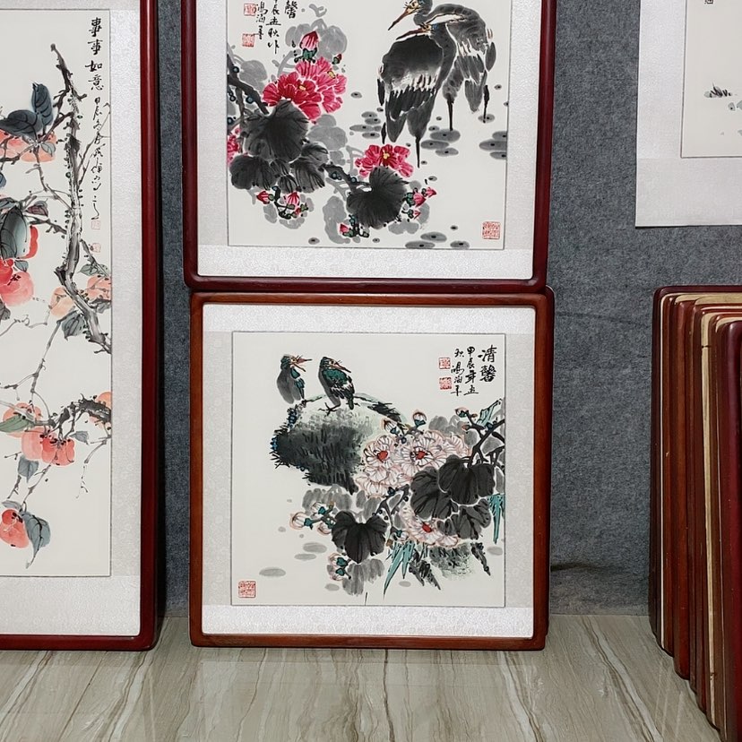 【闪购商品】国画书画作品带框65×65厘米