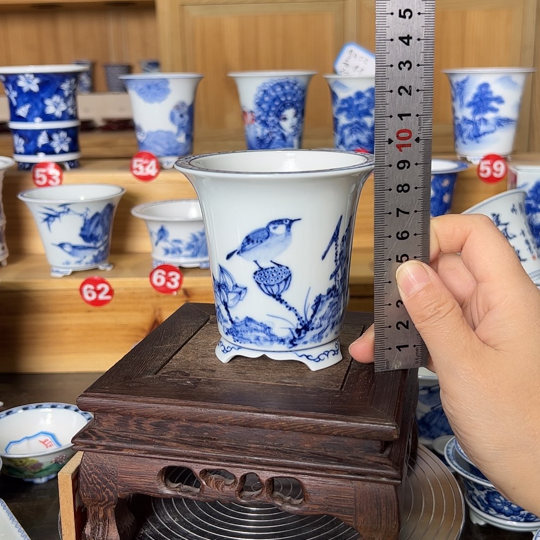 墨奈手绘陶瓷花盆口7.5高