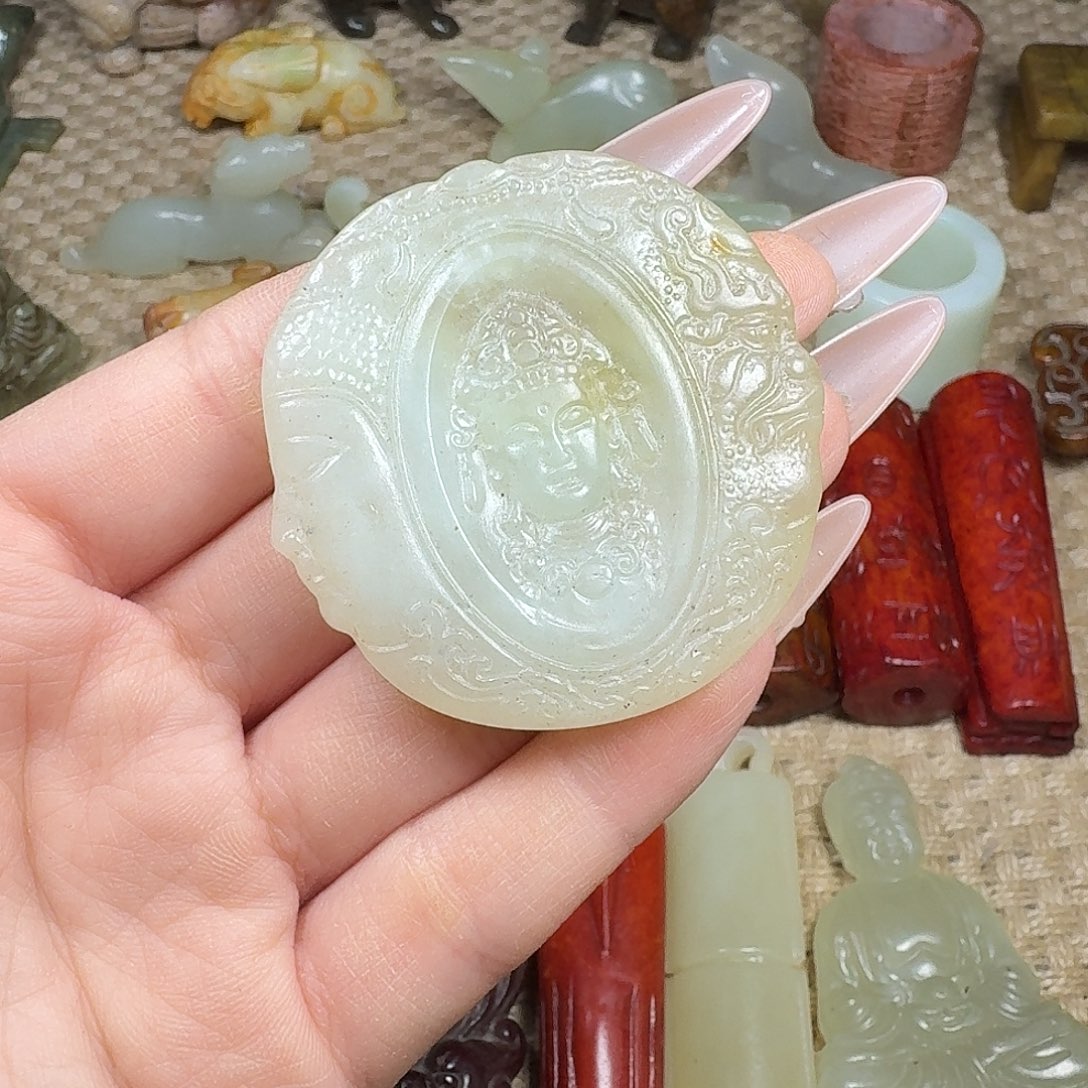 白玉菩提吊坠挂件