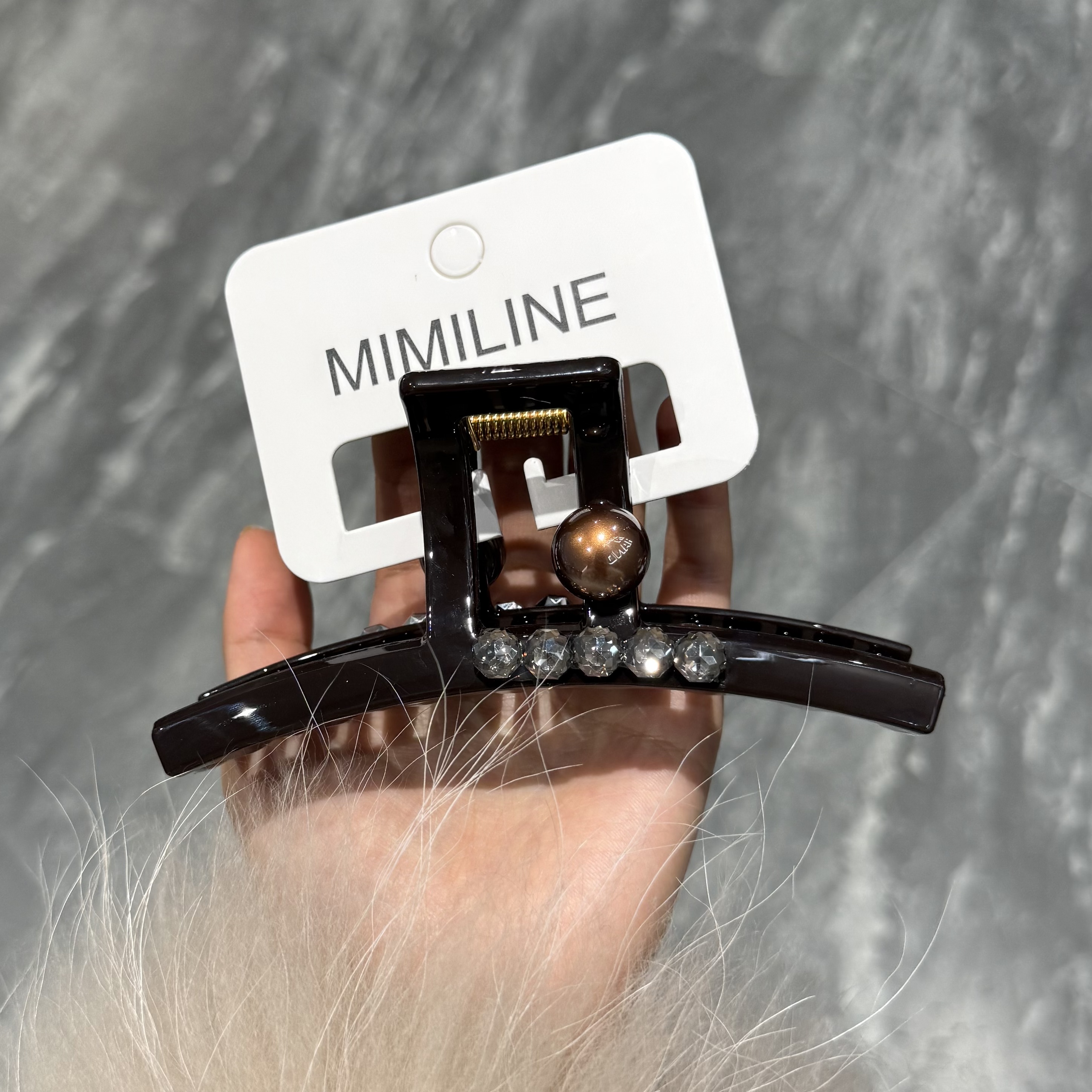 简约风水钻抓夹边夹法式女发夹简约优雅百搭顶夹气质网红时尚黑色