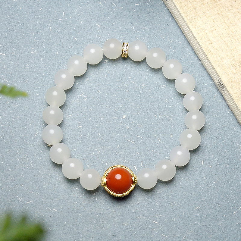 李晨nic专属-玉夫人【皎皎白月】和田玉白玉手串