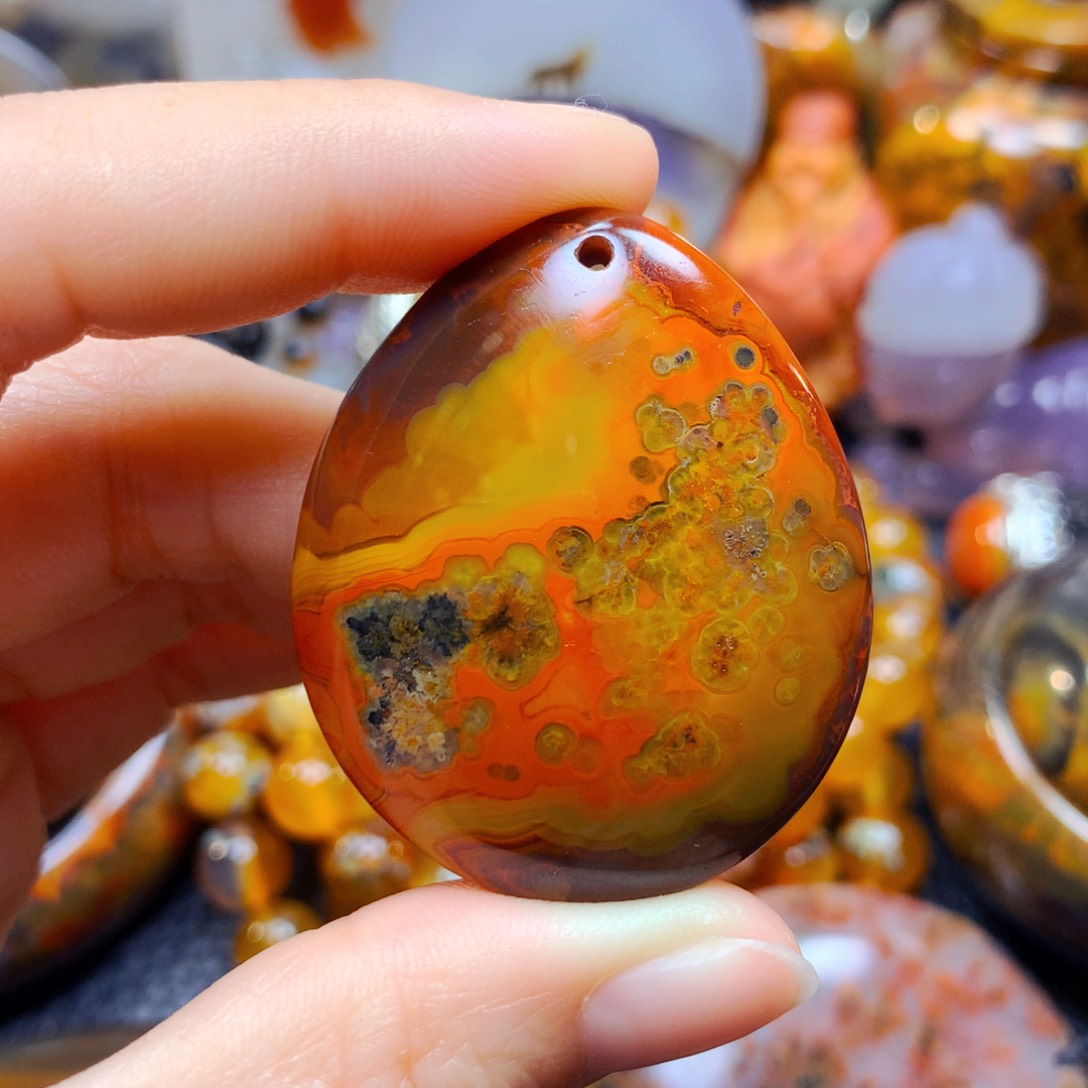 玛瑙/玉髓未镶嵌吊坠18乐**活