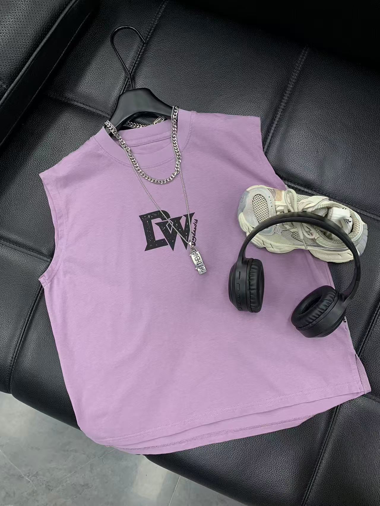 山 2025【Y】6月9日 儿童男童女童时尚紫色夏季无袖T恤5110-