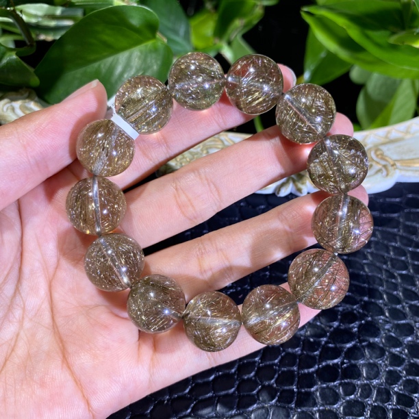 高品魔鬼发晶单圈15mm左右水晶手串
