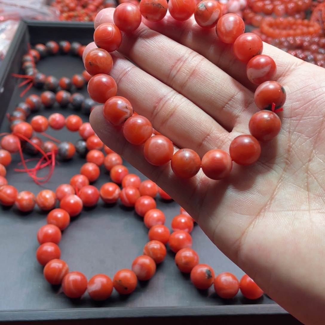 南红玛瑙手链未镶嵌
