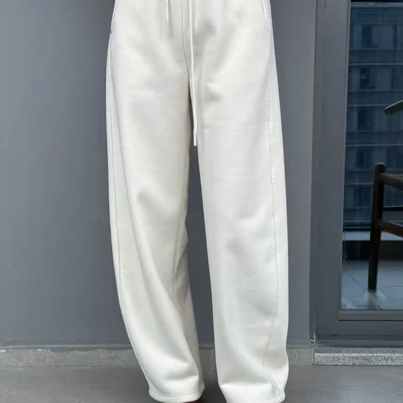 67913-秋冬休闲裤休闲风女装常规款运动裤加绒直筒时尚