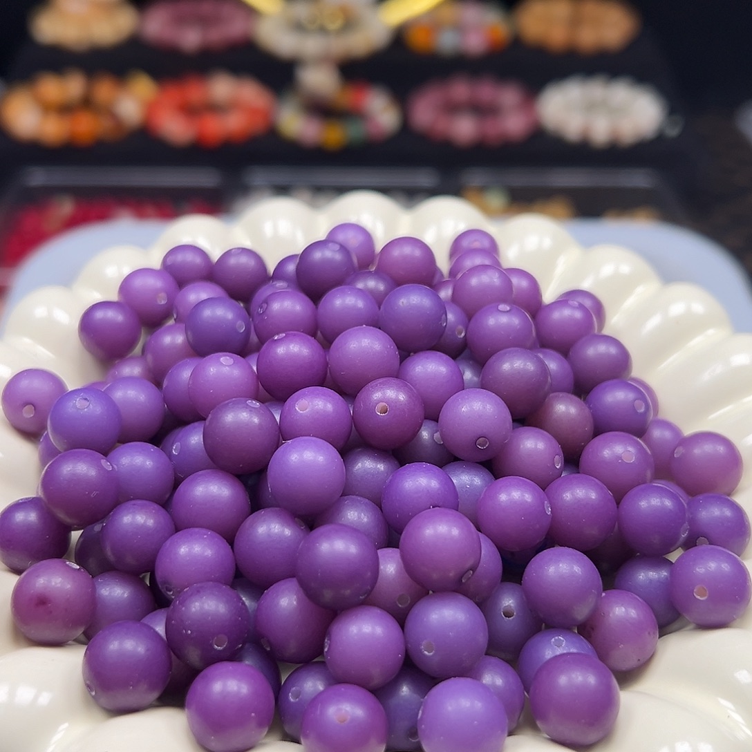 菩提根/象牙果手串微瑕卡11/12紫玉圆150颗