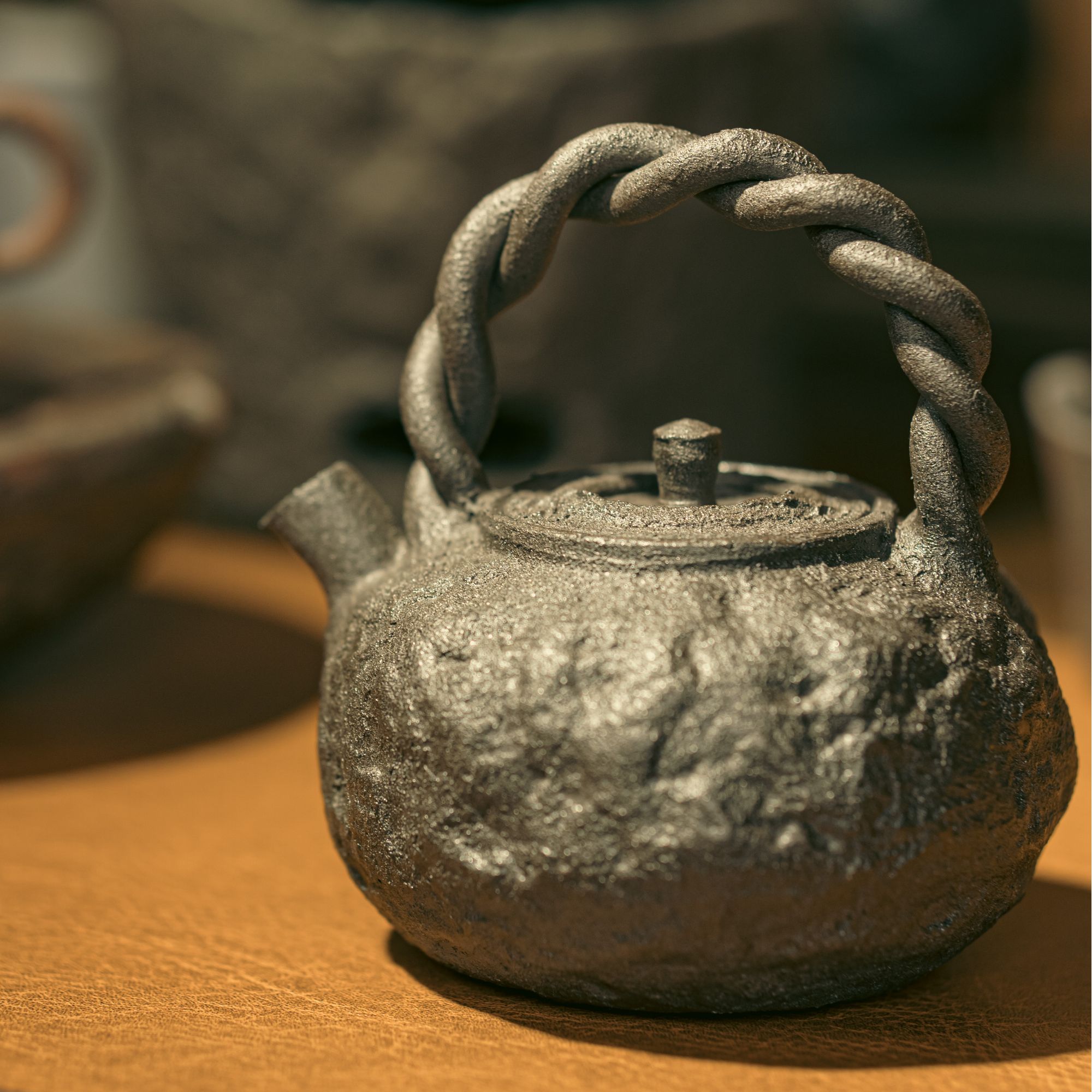 【阿煊茶器】张庾 锤纹小提梁壶  茶器  围炉煮茶 侘寂风 提梁壶 壶