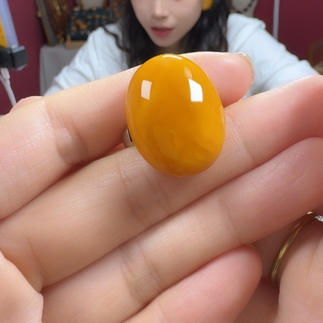 *****蜜蜡银S925镶嵌耳饰戒指