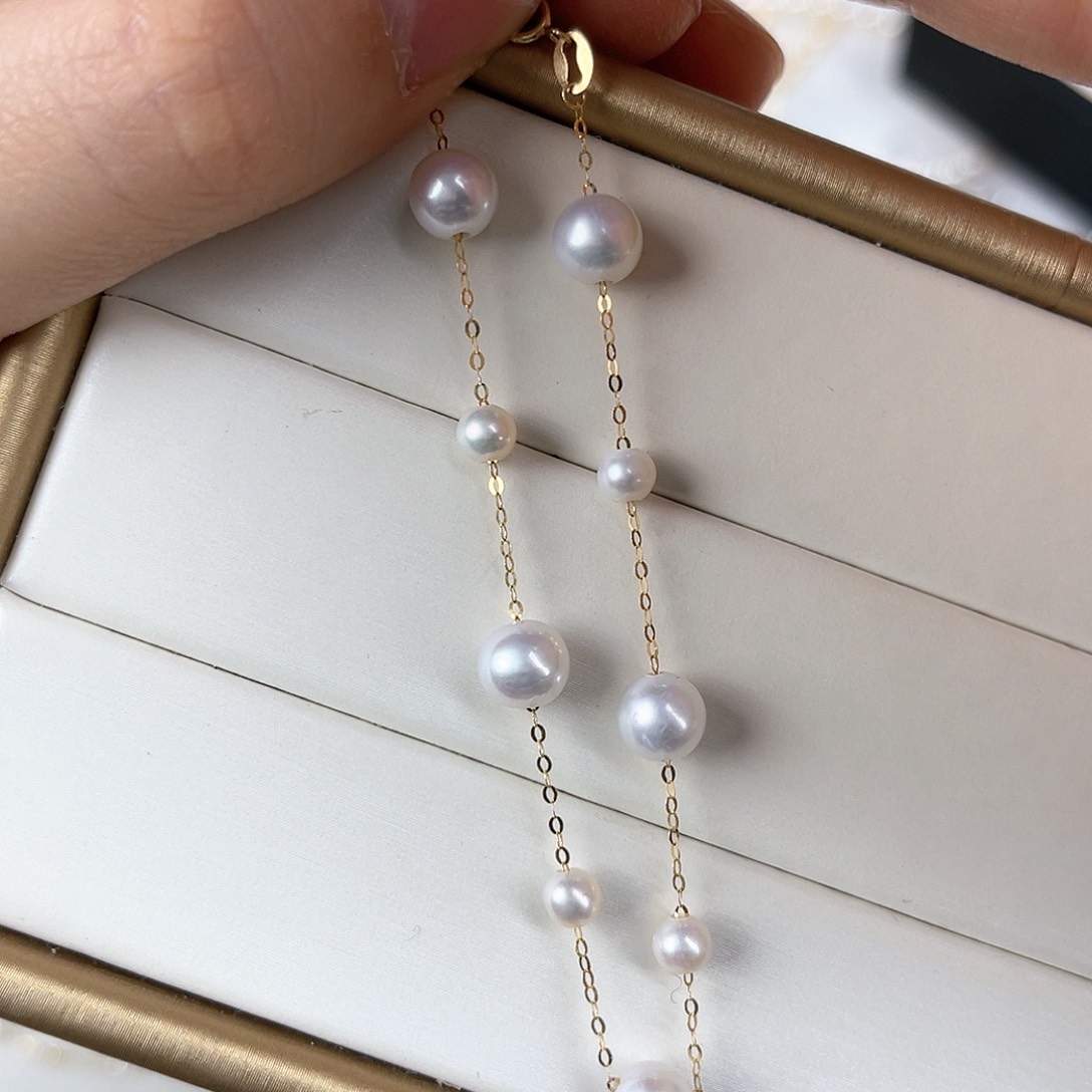 淡水珍珠手绳18K金镶嵌