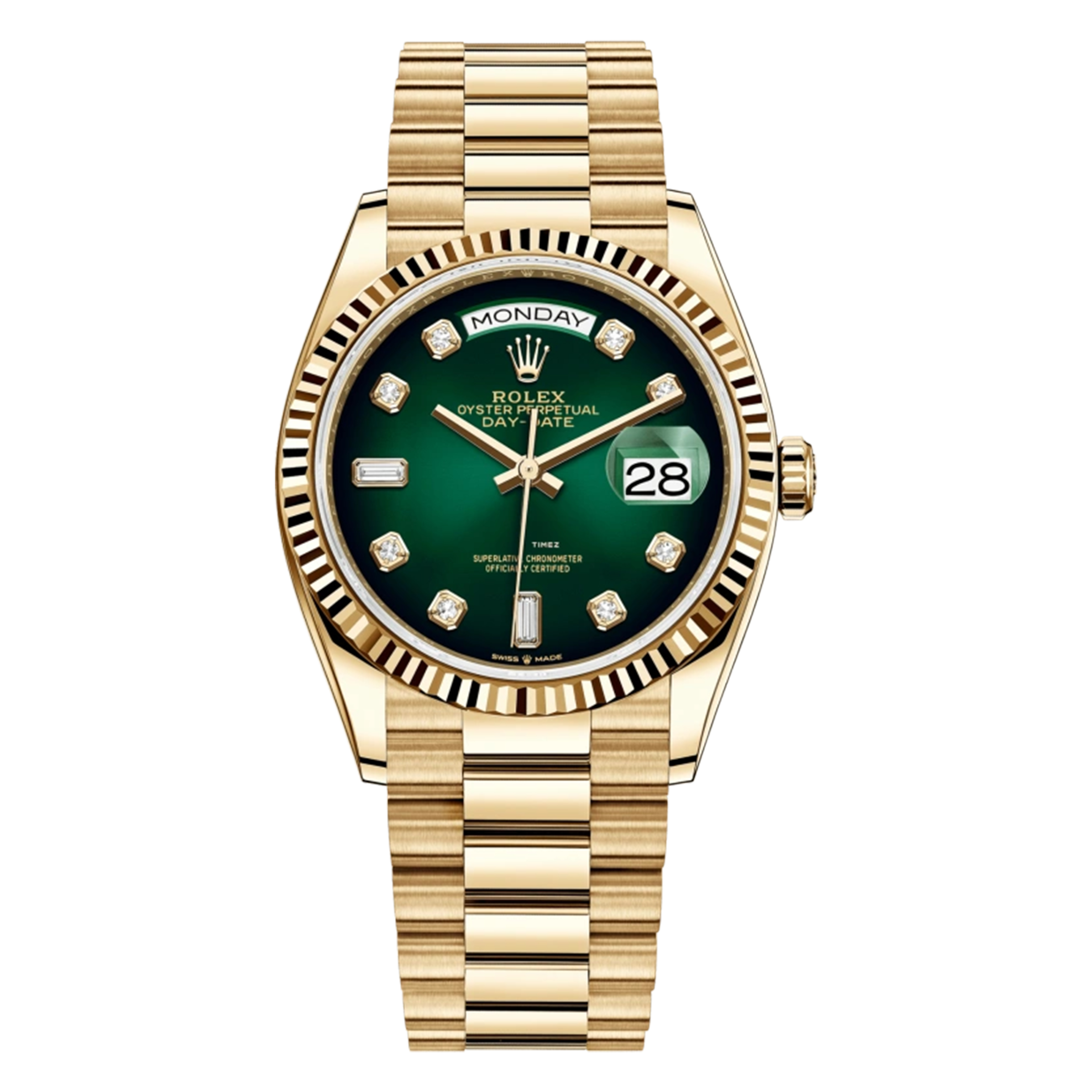 99新 Rolex/劳力士 /128238烟熏绿钻刻DD/36mm
