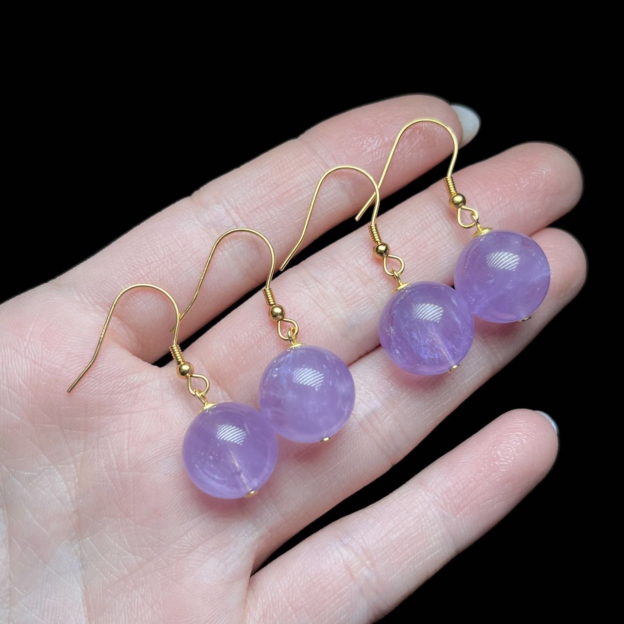 【云上】15 DS00681-S925银镶嵌紫水晶耳钩—多样性发一件12.5mm（JG）