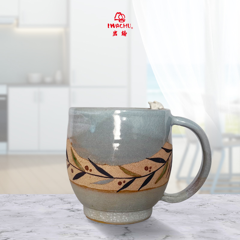 日本进口吉田美佳好奇猫咪马克杯陶杯（孤品）