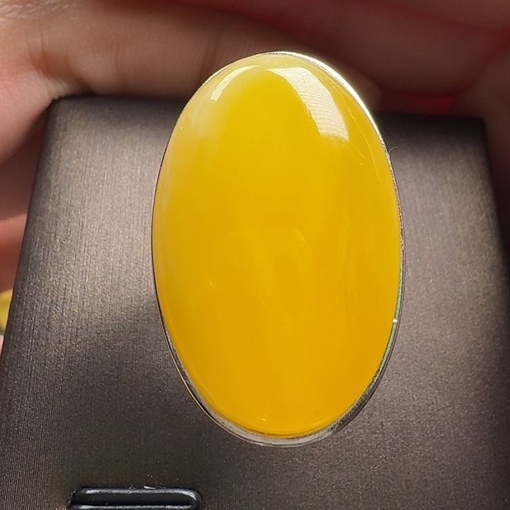 蜜蜡银S925镶嵌戒指戒指