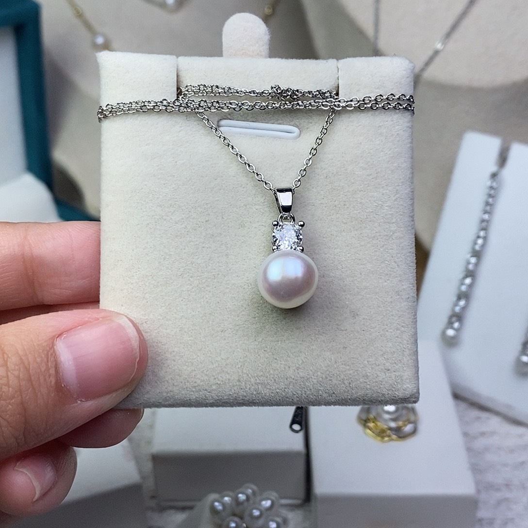 淡水珍珠耳饰银S925镶嵌