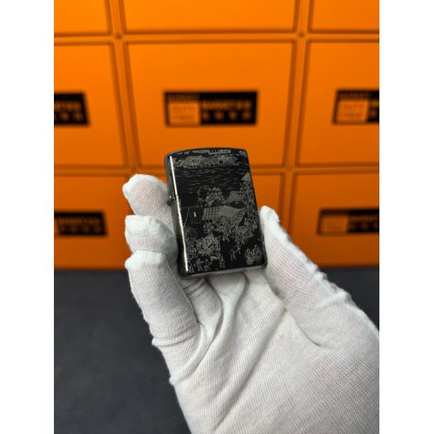 ZORRO佐罗爆款防风煤油打火机亮铬清明上河图（需自备油）B