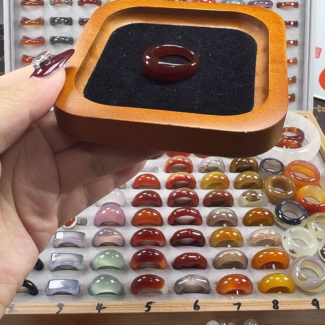 玛瑙/玉髓未镶嵌戒指B1不退换18.9港19