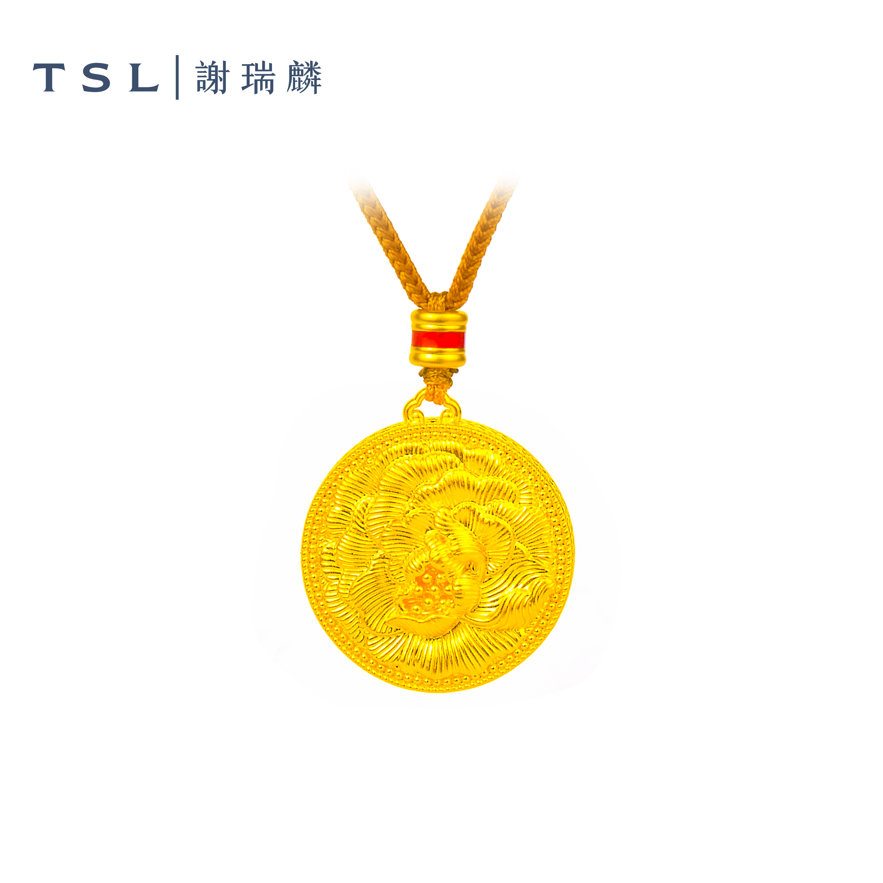 TSL/谢瑞麟足金富贵牡丹金吊坠时尚百搭生日惊喜送老婆