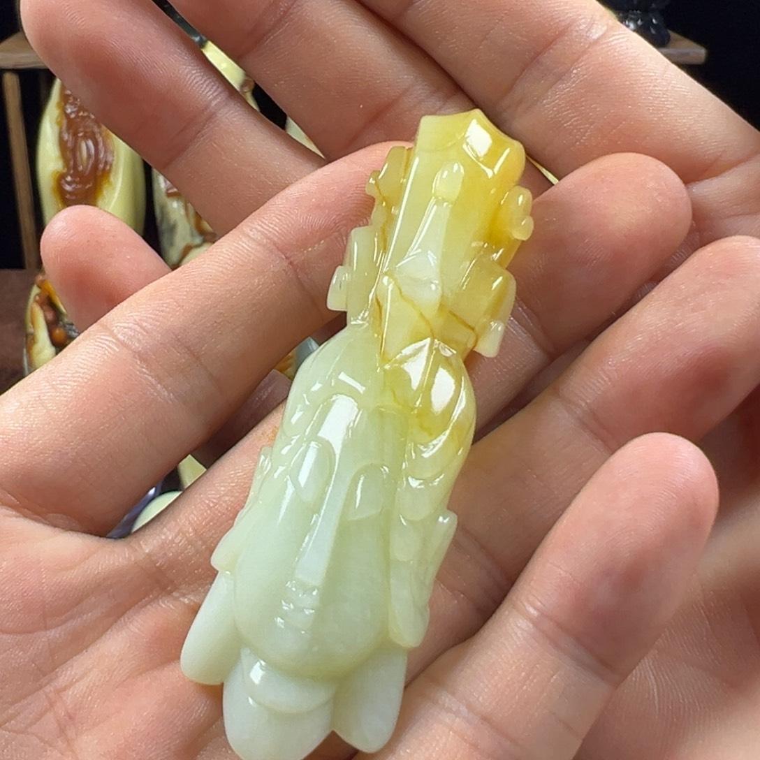 未镶嵌岫玉手把件天然岫玉