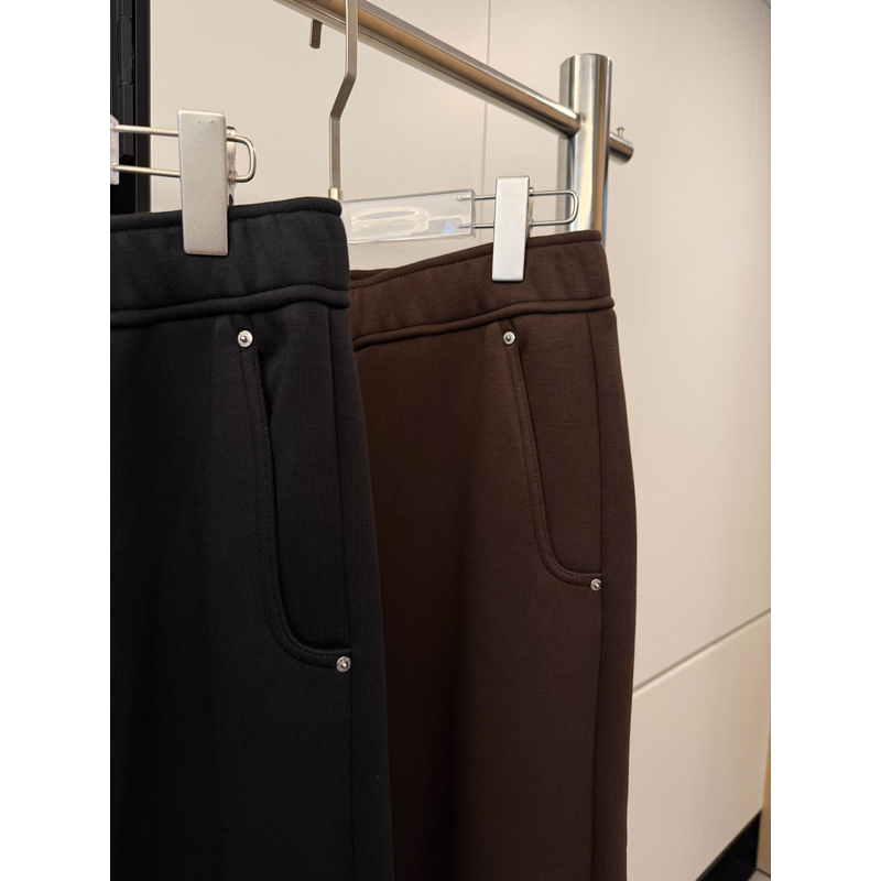 2025秋冬新款年货欧货秋冬新款磨毛口袋刺绣运动卫裤经典直筒长裤