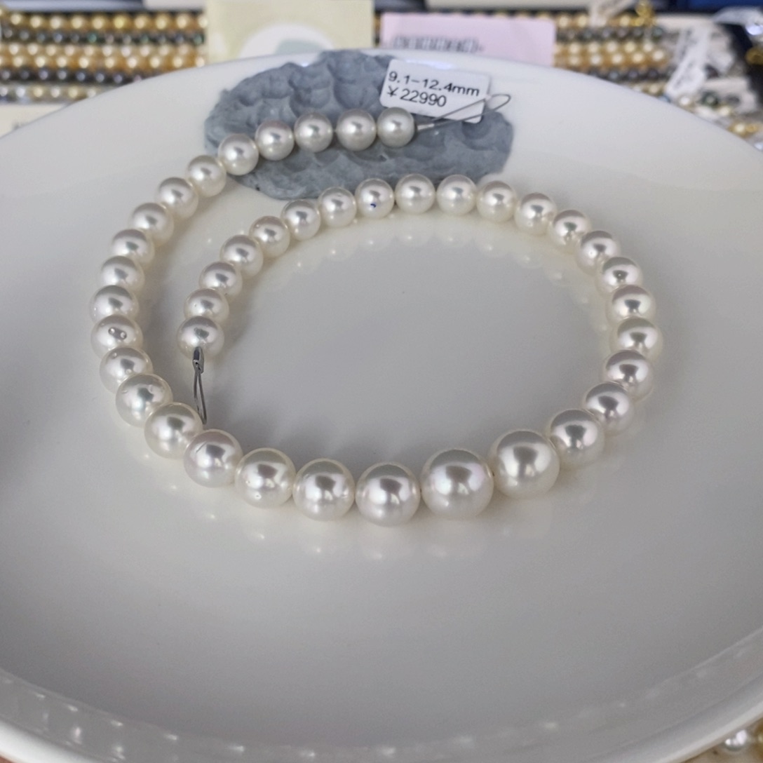 海水珍珠颈饰未镶嵌村***头澳白项链9.1-12.4橙