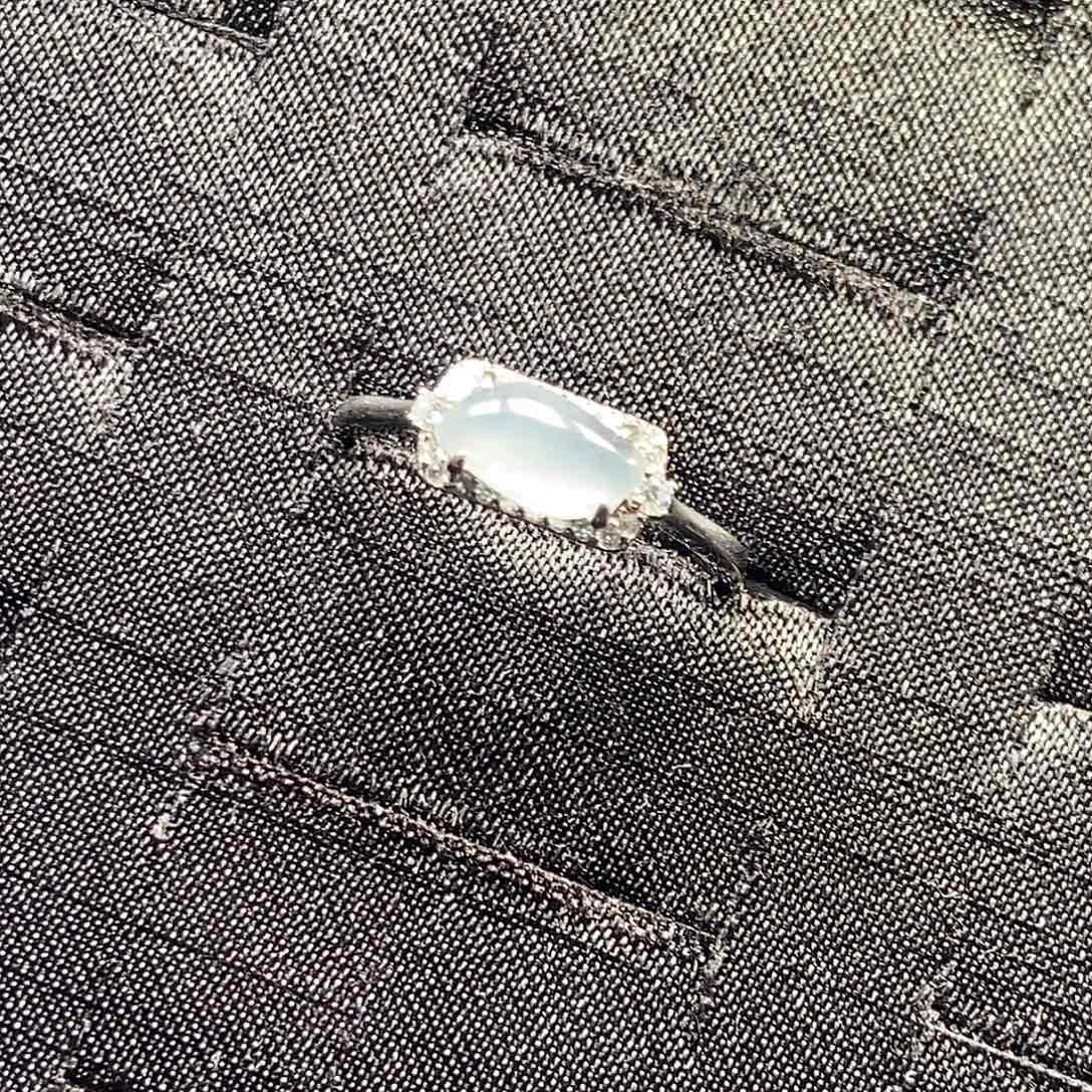 翡翠银S925镀金镶嵌戒指